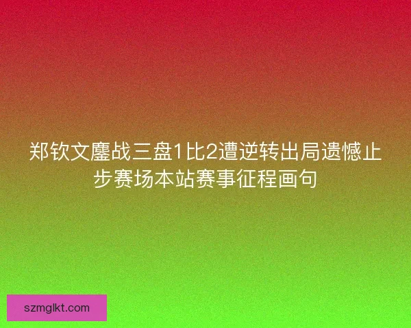 郑钦文鏖战三盘1比2遭逆转出局遗憾止步赛场本站赛事征程画句