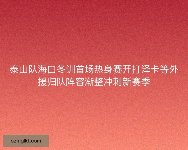 泰山队海口冬训首场热身赛开打泽卡等外援归队阵容渐整冲刺新赛季